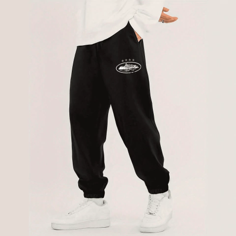 Calça Moletom Jogger Streetwear Estampada Cortez Básica Lisa Calça Casual Confortável