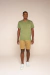 Camiseta Verde Oliva Lisa Com Bolso - Blu-x