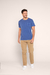 Camiseta Azul Básica Bolso - Blu-x