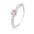 Anel Glow Rosé Solitário Ponto de Luz Rosa Cravejado - comprar online
