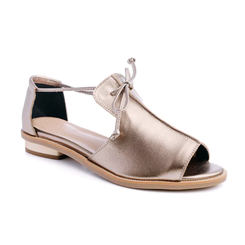 Sandália Francisca Em Couro Legítimo - Bronze