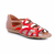 Rasteira Lila Em Couro Cor Vermelho/Caramelo - 73523