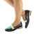Loafer Vivian em Couro Cor Preto/Verde 66430 - comprar online