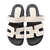 Sandália Papete Helena em Couro Cor Off White - 100010 na internet