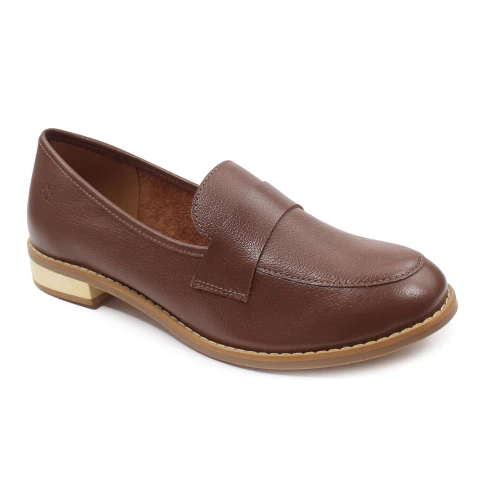 Mocassim Vivian em Couro Legítimo - Marrom - comprar online