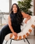 CONJUNTO EM MALHA JACQUARS COM CALÃA E BLUSA COM RENDA CROCHET - Vitrinee_v