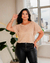 CONJUNTO BLUSA DETALHE BABADOS COM TRANSPARENCIA E REGATA