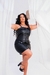 VESTIDO EM COURO FAKE COM LAPELA E ZIPER FRONTAL - Vitrinee_v