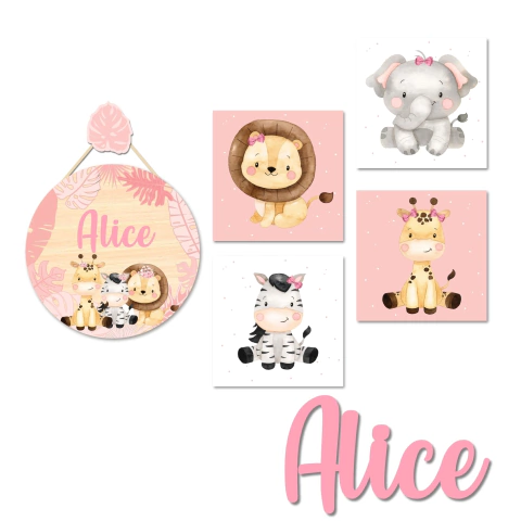 Kit Decoração Safari Menina