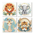 Kit 4 Placas Decorativas Safari