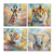 Kit 4 Placas Decorativas Safari