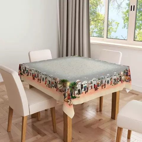 Mantel cuadrado en gobelino español de navidad. envíos a todo colombina. klut telas & deko