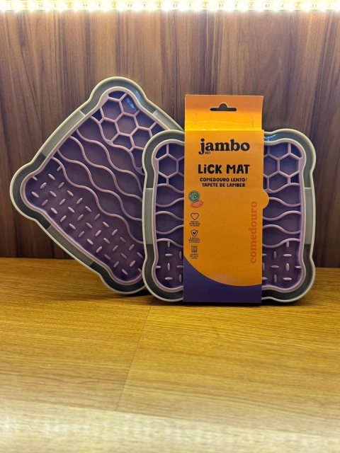 Comedouro Lento e Tapete de Lamber Lick Mat Lilás Jambo
