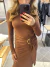 Vestido Feminino Midi Manga Longa Canelado - loja online
