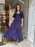 Vestido Feminino Longo com Decote V e Manga Curta - comprar online