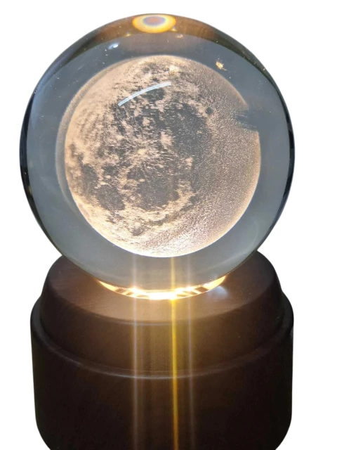 Lampara 3D MOVIL GRANDE ESFERA CRISTAL Led Usb Luz De Noche Grabada - comprar online
