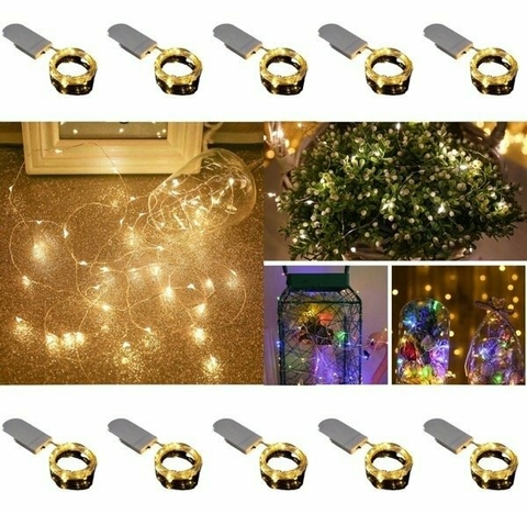10 Alambre Led 3mts 30luz Guirnalda Con Pilas Deco Navidad