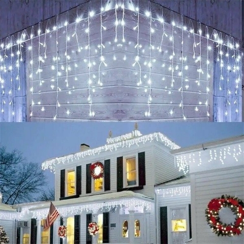 Cortina Led Lluvia 4x0.6mts Evento 20 Tiras Efectos Navidad