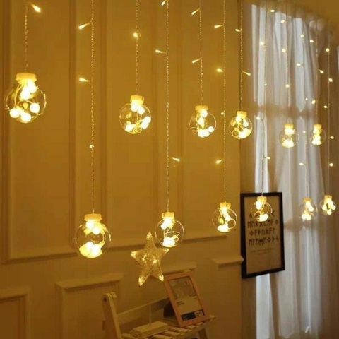 Cortina Led Calida 12 Focos Luces 220v Efectos Navidad Deco