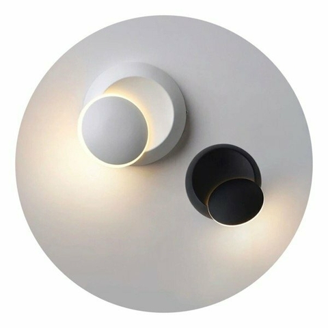 Luz Aplique Aluminio Redondo Giratorio Luna Moderno Led 360