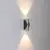Aplique Led Bidi Aluminio Exterior 6w Negro Plateado Moderno