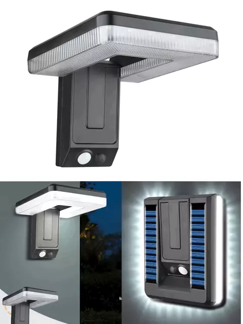 Aplique Lámpara Pared Luz Fría Solar Plegable Sensor Exterior