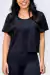 Blusa Cropped Basic Fitness Poliamida Preto