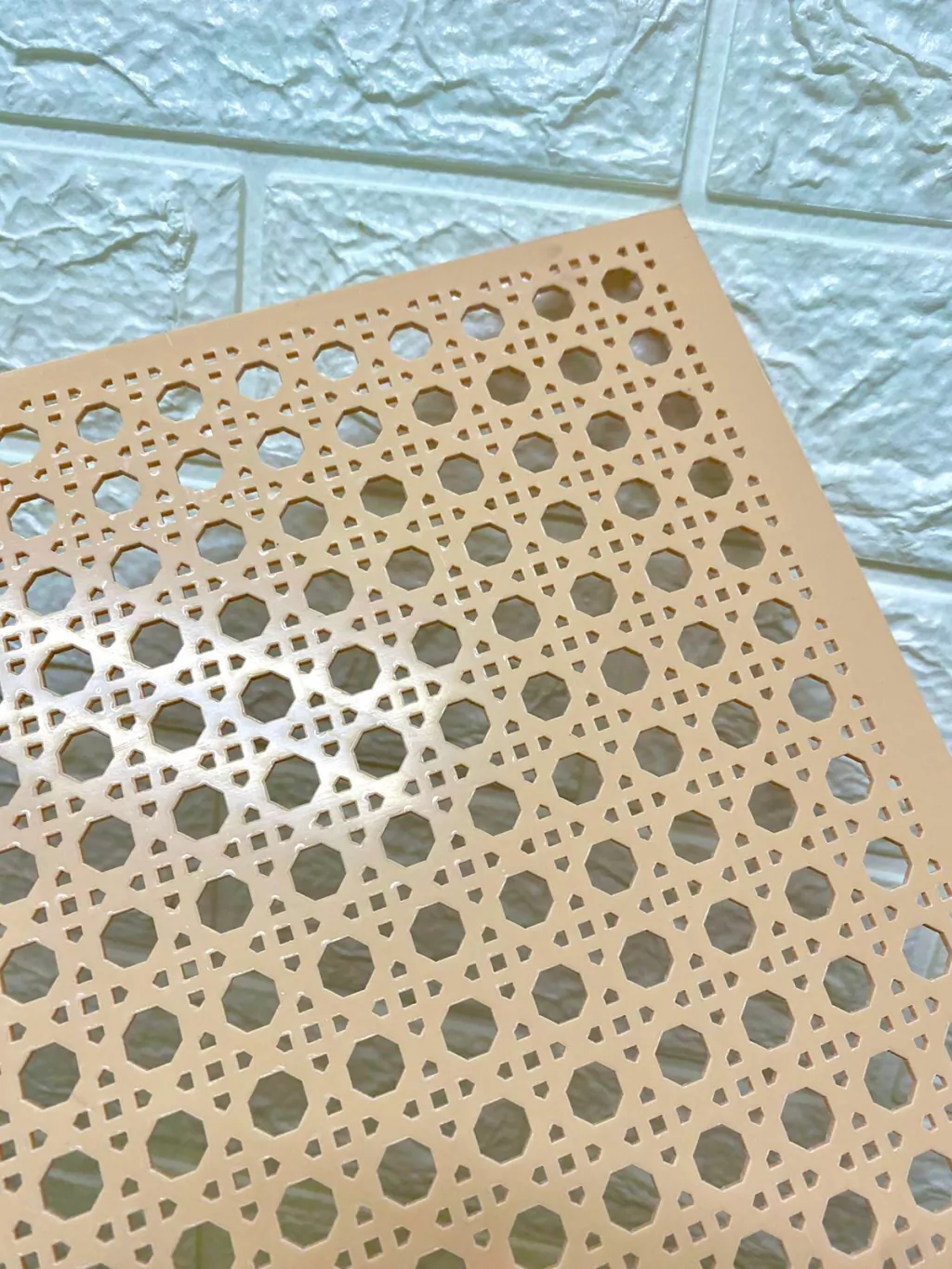 Chapa de acrílico 40x50cm 2mm padronagem palha indiana - Bege - BG41