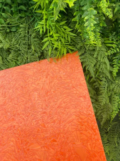 Chapa de acrílico 40x50cm - Laranja Marmorizado (2mm)