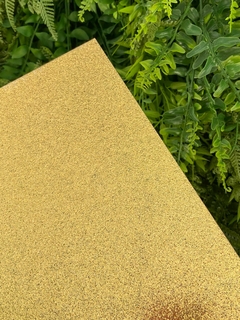 Chapa de acrílico Premium 30x45cm - Glitter Dourado Partículas de glitter flocado - POS03