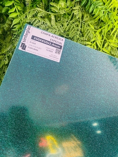 Chapa de acrílico Premium 30x45cm - Glitter Verde Escuro - PI554