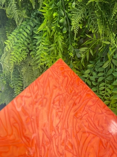 Chapa de acrílico 40x50cm - Laranja Marmorizado (2mm) - M.LA302