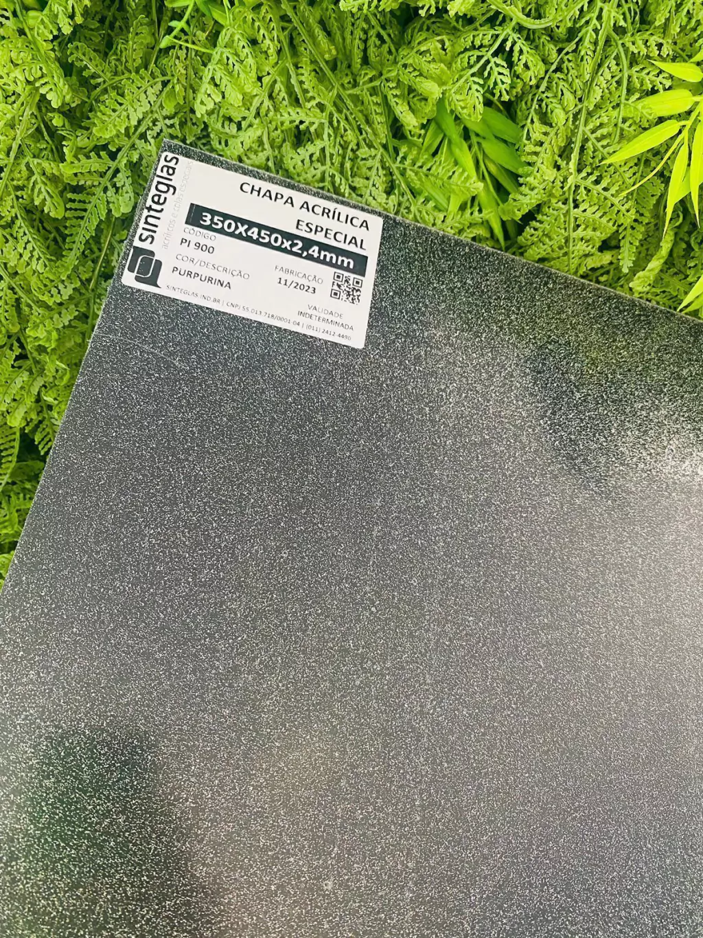 Chapa de acrílico Premium 30x45cm - Glitter Preto - PI900