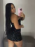 Saia paetê forrada 