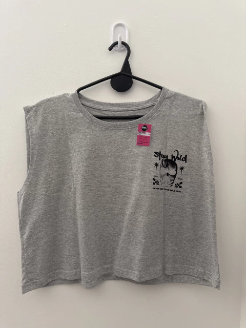 Musculosa oversize gris - comprar online