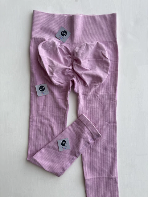 Calza push up prelavada rayas rosita