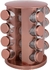 Porta Tempero Condimento Rose Gold Giratório Inox 16 Potes na internet