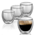 Jogo de 4 Copos Dupla Parede De Vidro 250ml Cafés Chás E Sucos - comprar online
