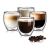 Jogo de 4 Copos Dupla Parede De Vidro 250ml Cafés Chás E Sucos - loja online