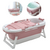 Banheira Dobrável Ofurô Grande 180 Litros Adulto E Infantil Cor Rosa