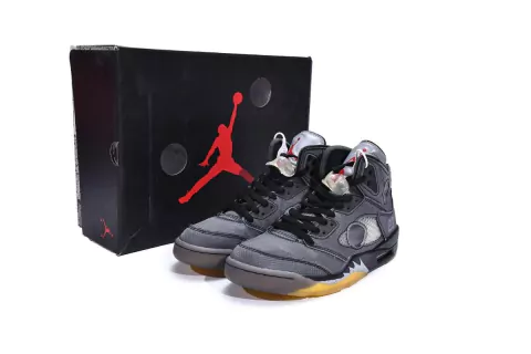 Off White x Air Jordan 5 "Black Metallic"