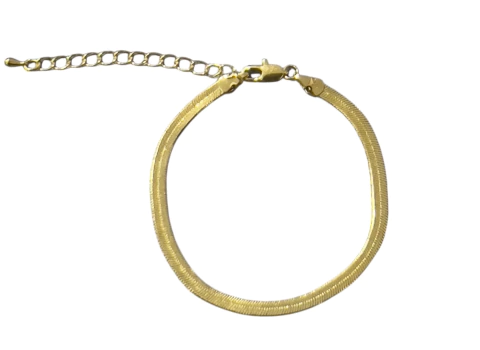 Pulseira Fita Laminada Banhada a Ouro 18k 18cm + Extensor 5cm - comprar online