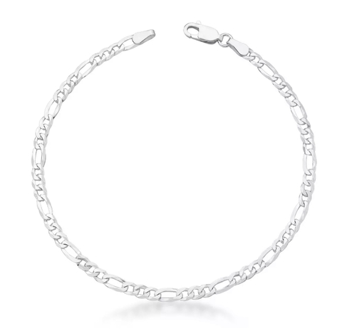 Pulseira de Prata 925 maciça Legítima Masculina 3x1 4mm 21cm - comprar online