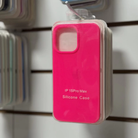 SILICONE CASE - 15 PRO MAX - ROSA FLÚOR (IP15PM-SIL-001)