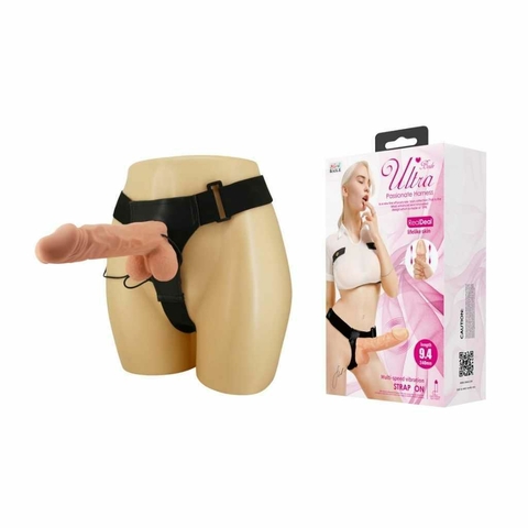 Cinta com prótese e vibro multivelocidade Baile strap-on,ULTRA passionate harness