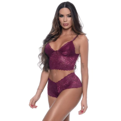 Conjunto Juliana - Rendado Marsala / Vinho - Sensações SS