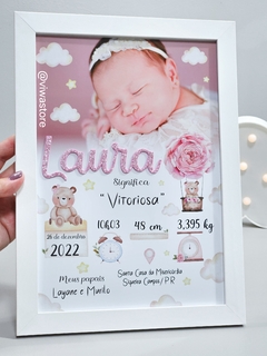 QUADRO MEU NASCIMENTO COM FOTO ( URSINHA BALOEIRA )