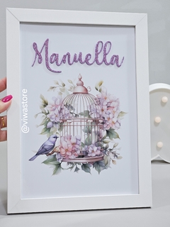 QUADRO NOME ( GAIOLA DE PASSARINHOS )