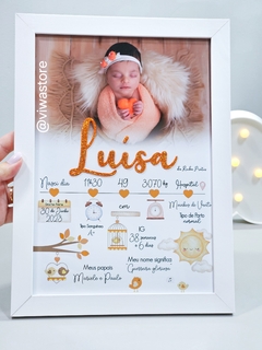 QUADRO MEU NASCIMENTO COM FOTO ( LINHA DO TEMPO-JARDIM DE PASSARINHOS )