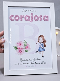 QUADRO INICIAL DO NOME + VERSÍCULO ( MENININHA JARDIM FLORAL )